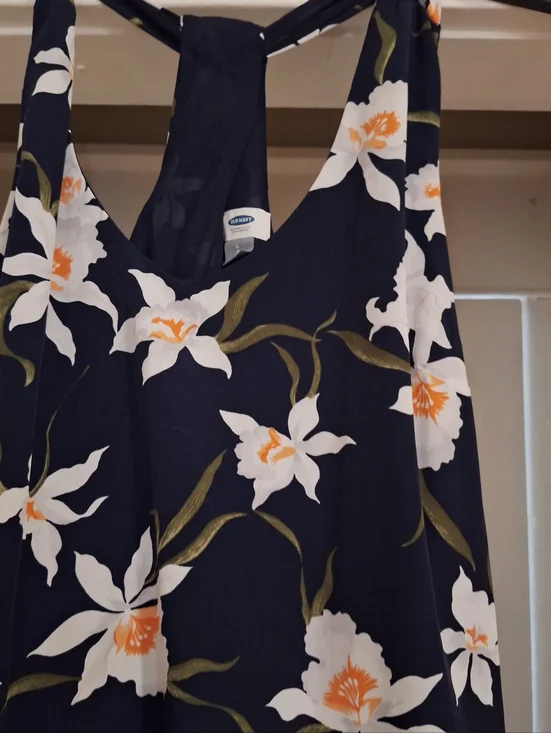 Old Navy Florl Racerback Sleeveless Dress. Sz Large Preppy Summer - Picture 3 of 6